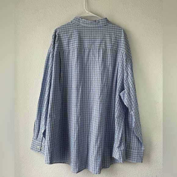 IZOD 2015 Men’s Long Sleeve Button Down Navy/Light Blue/ White Plaid Shirt 4XL - Picture 4 of 17